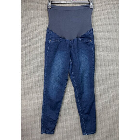 A Glow Womens Size 10S Blue Maternity High Waist Jeggings Stretch Denim - Picture 1 of 10